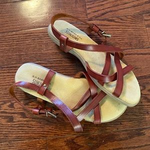 G.H. Bass Sunjuns 'Margie' Ladies Sz 6 Cinnamon Leather Strapped Sandals